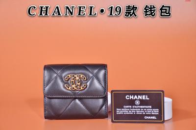 19款顶级原单小香三折 钱包 专柜正品对版 进口全羊皮 型号 1064 尺寸 7.5X11黑色