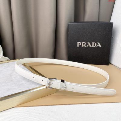 PRADA  普拉达  专柜最新女款腰带 腰带设计简约而不失精美 头层牛皮搭经典三角形针扣 宽:20mm