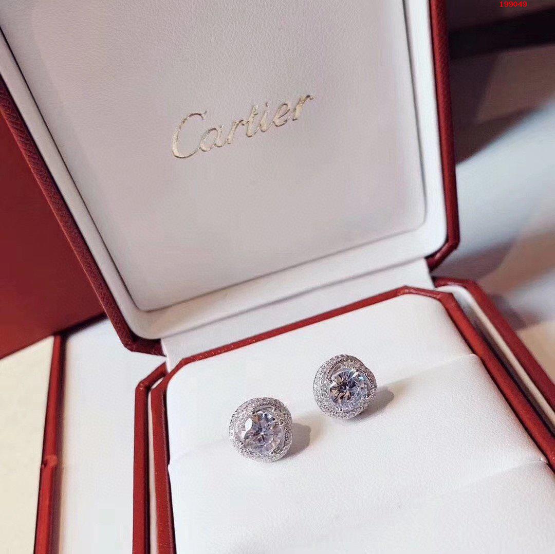 Cartier 卡地亚 旋转系列四爪耳钉 经典奢侈 高端定制925纯银镀金 bling bling 高碳钻的震撼你们懂
